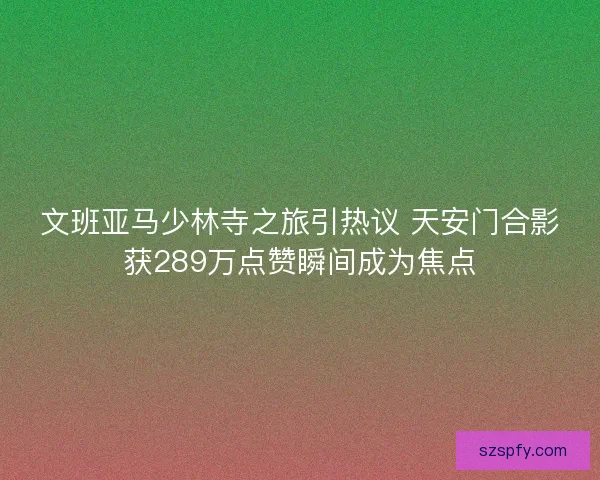 文班亚马少林寺之旅引热议 天安门合影获289万点赞瞬间成为焦点